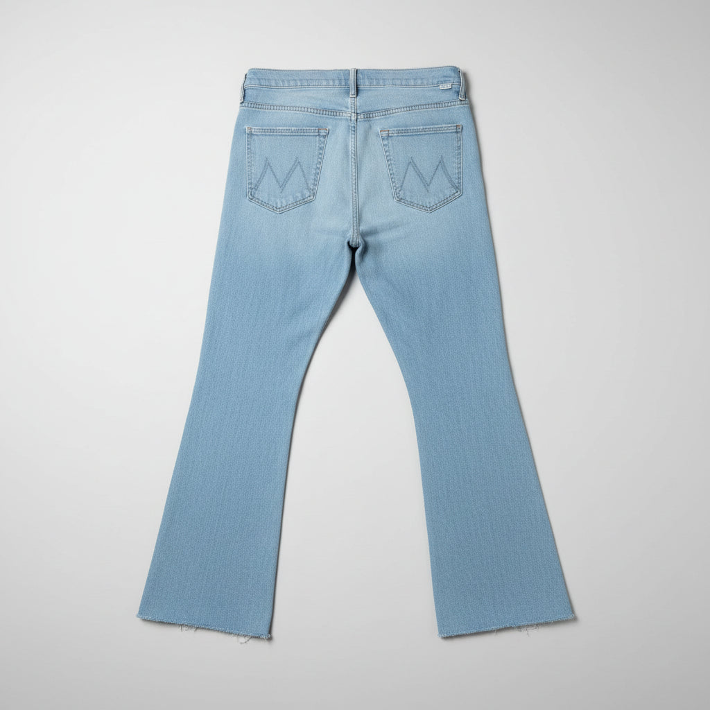 Mother pale denim Insider Crop Step Fray jeans, Size 32