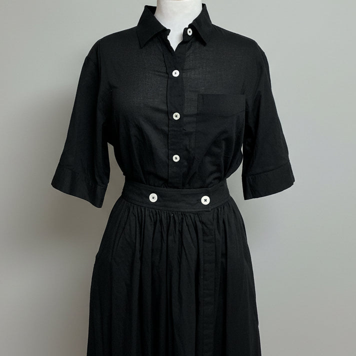 Lilla P black cotton skirt set, size XS, NEW WITH TAGS!