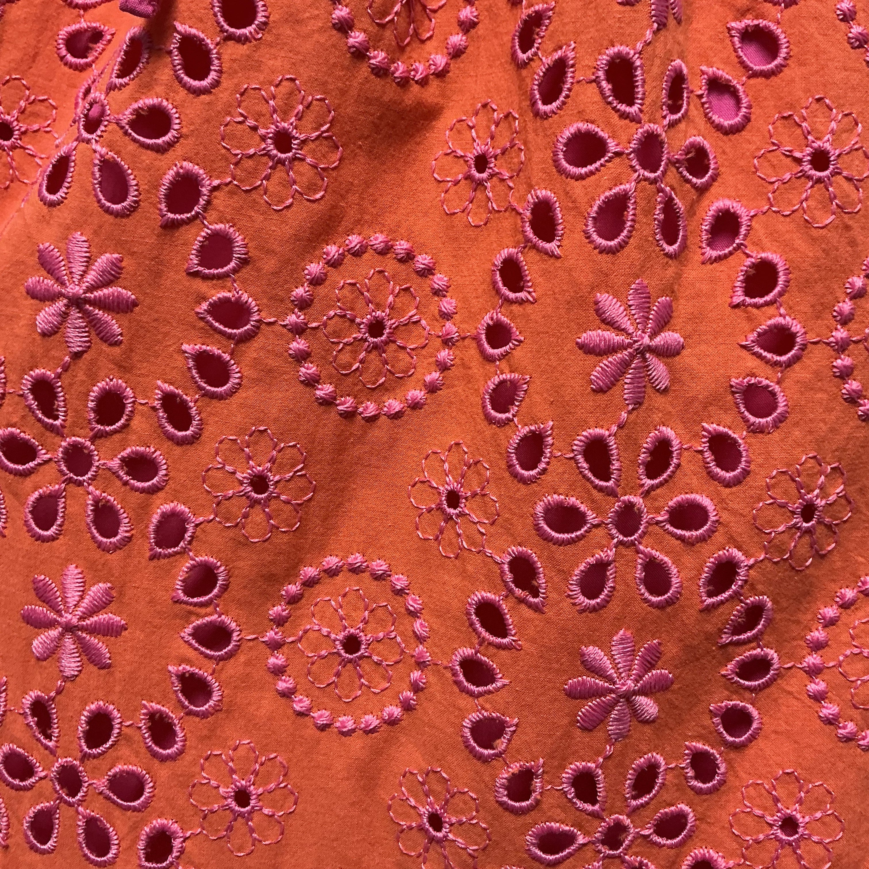 Vilagallo coral & pink eyelet Aroa dress, size L