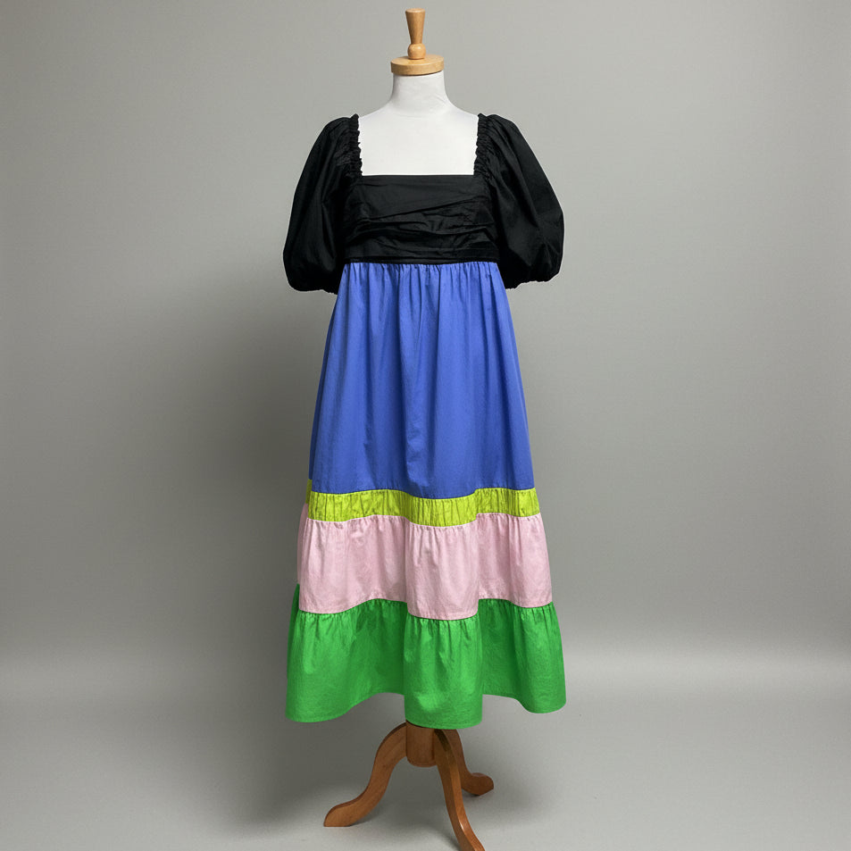 Crosby black multi color Emerson Colorblock dress, size M