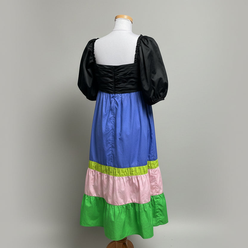 Crosby black multi color Emerson Colorblock dress, size M