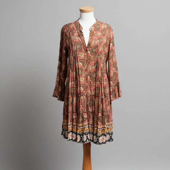 Sea Lustre cinnamon print Penny Swing dress, size S/M