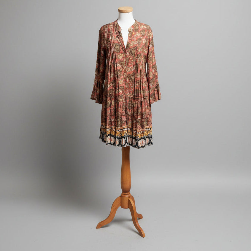 Sea Lustre cinnamon print Penny Swing dress, size S/M