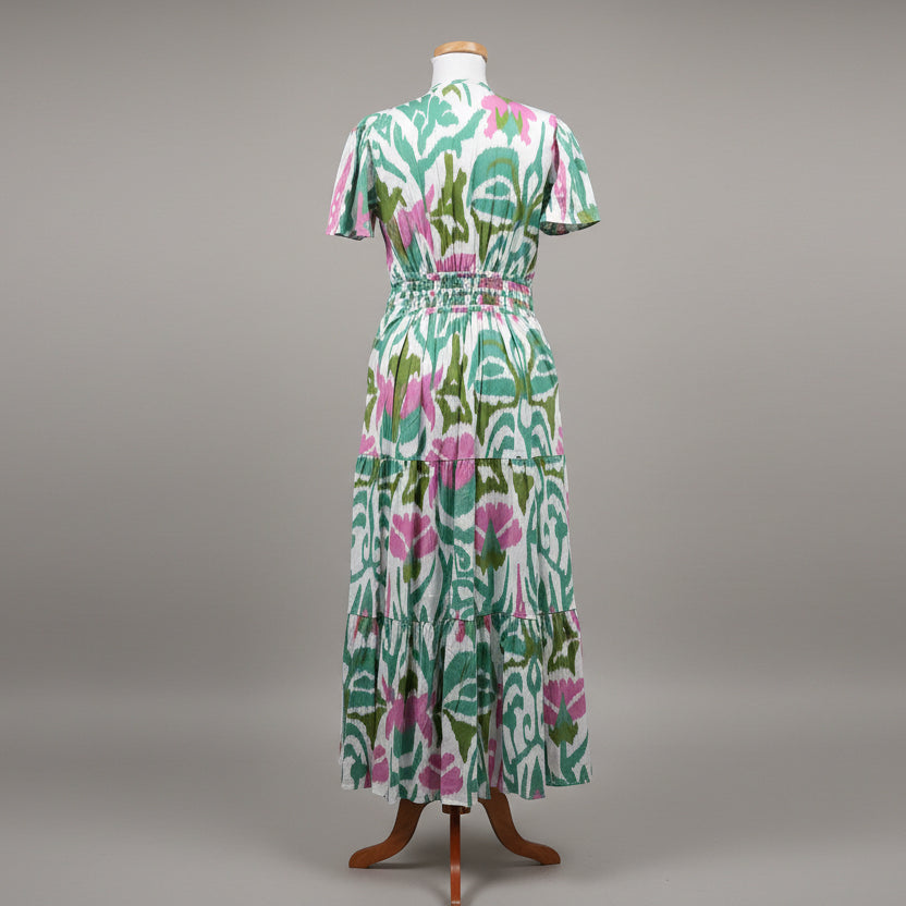 Sheridan French white, green, and magenta Eloise dress, size S