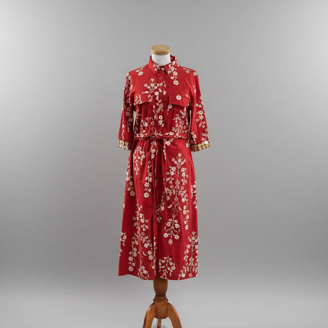 Sheridan French rust and cream Evans dress, size S