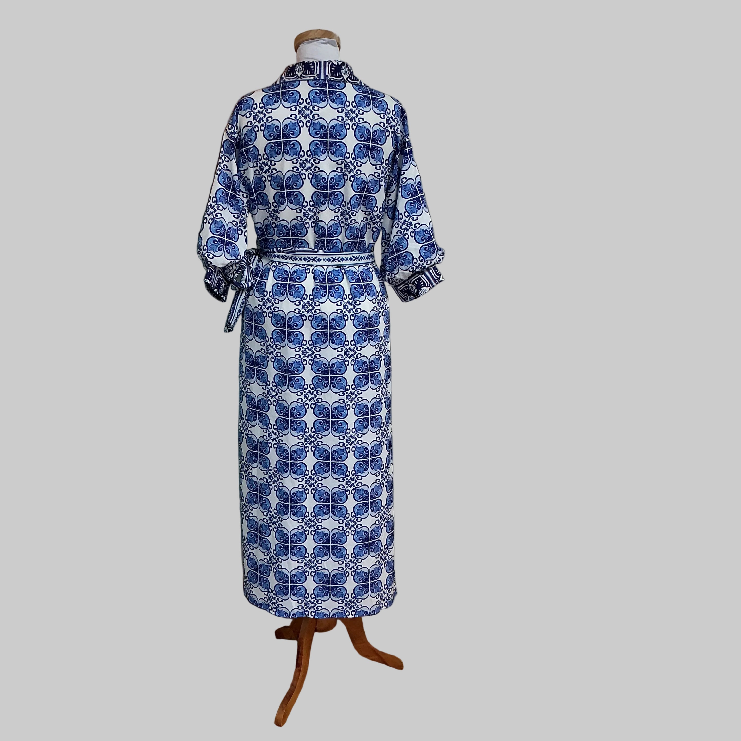 Jade white and blue Midi dress, size S, NEW WITH TAGS!