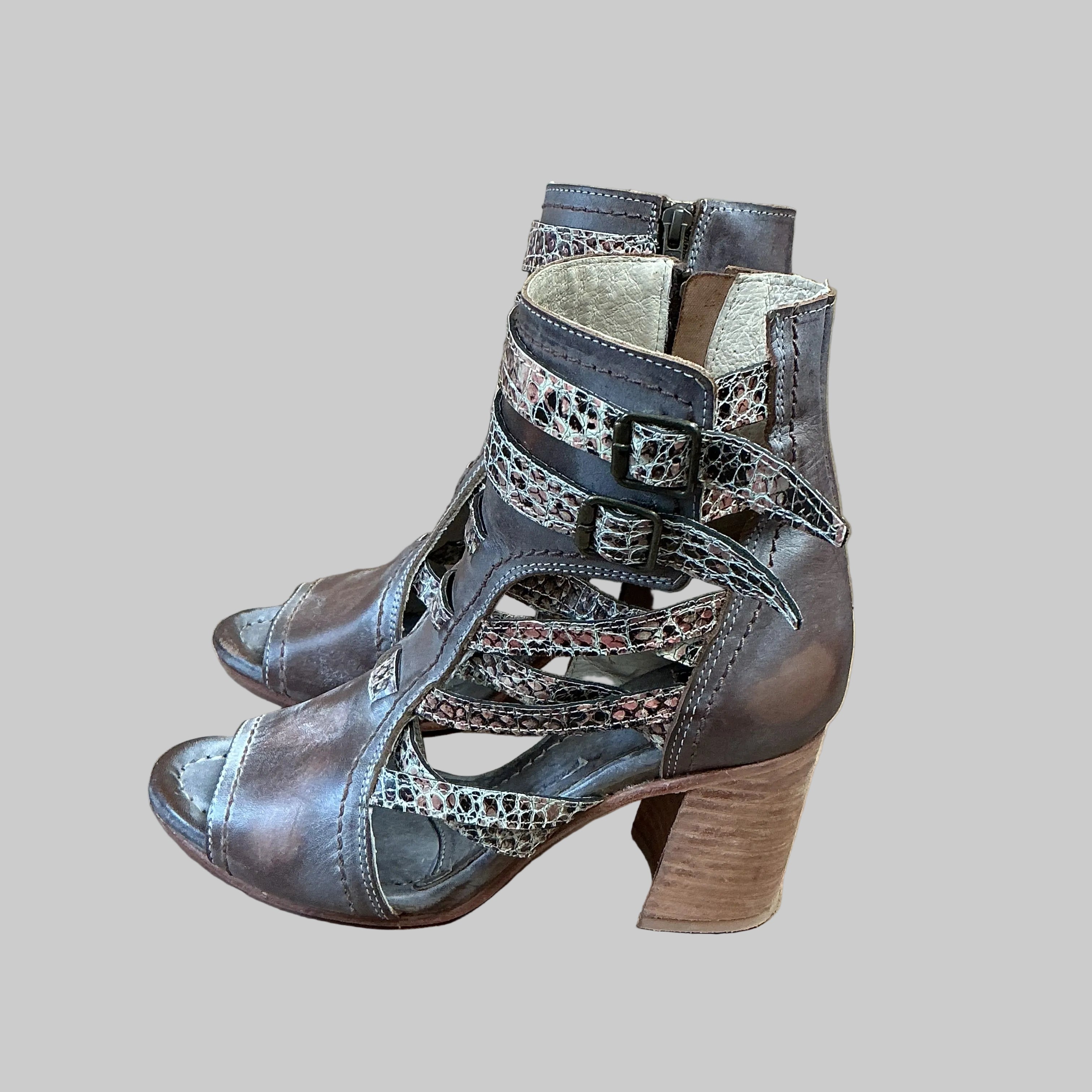 Freebird brown leather Tiara boots, size 9