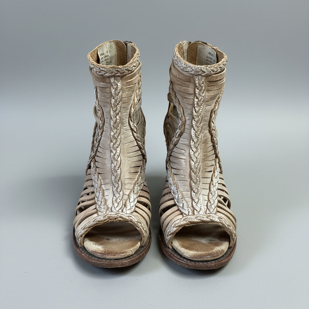 Freebird tan leather Bela booties, size 9