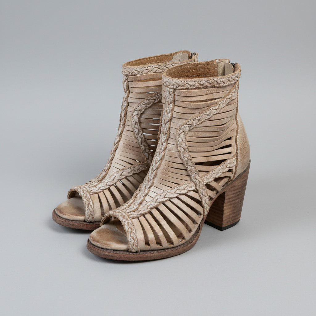 Freebird tan leather Bela booties, size 9