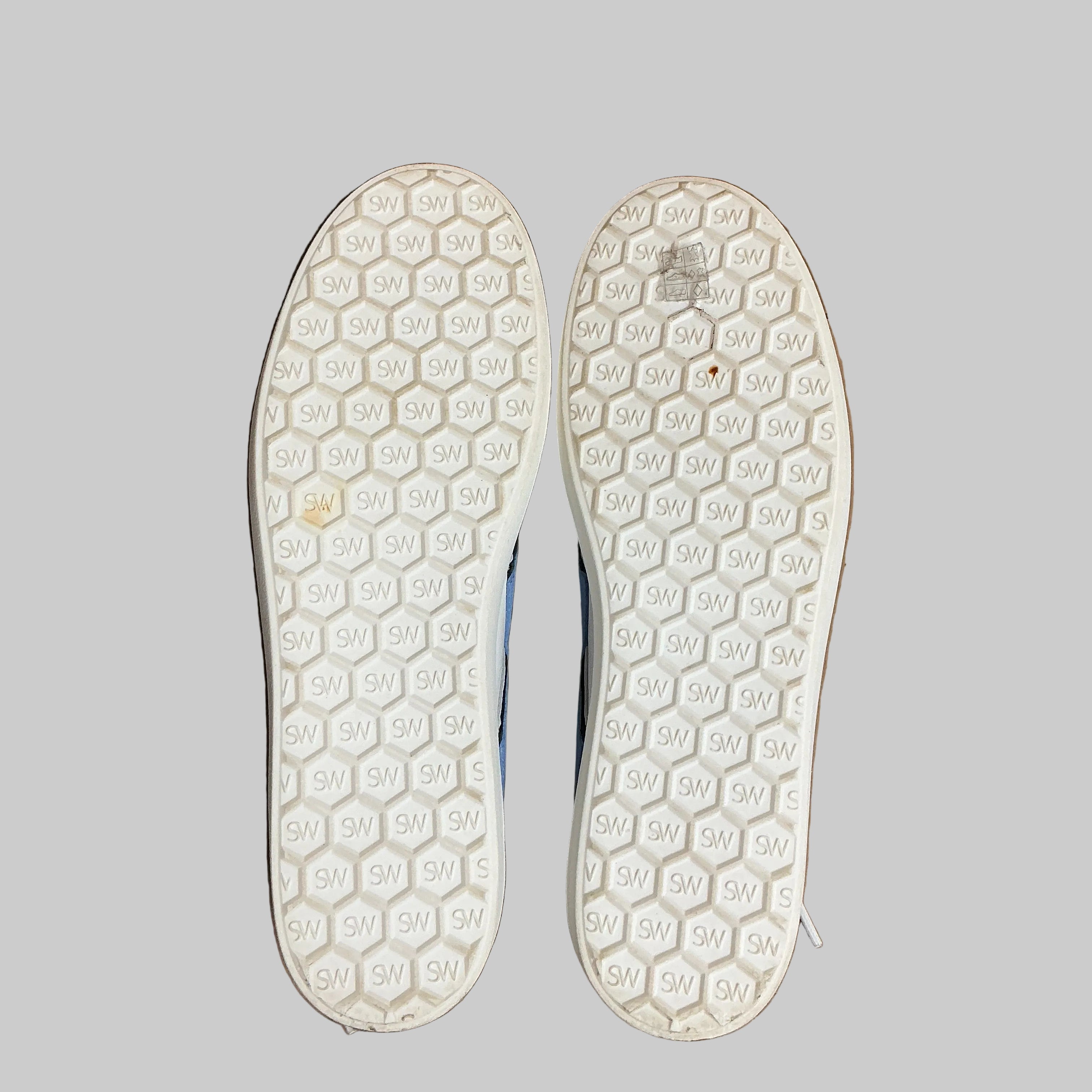 Stuart Weitzman white and light blue Daryl sneakers, size 9, LIKE NEW!
