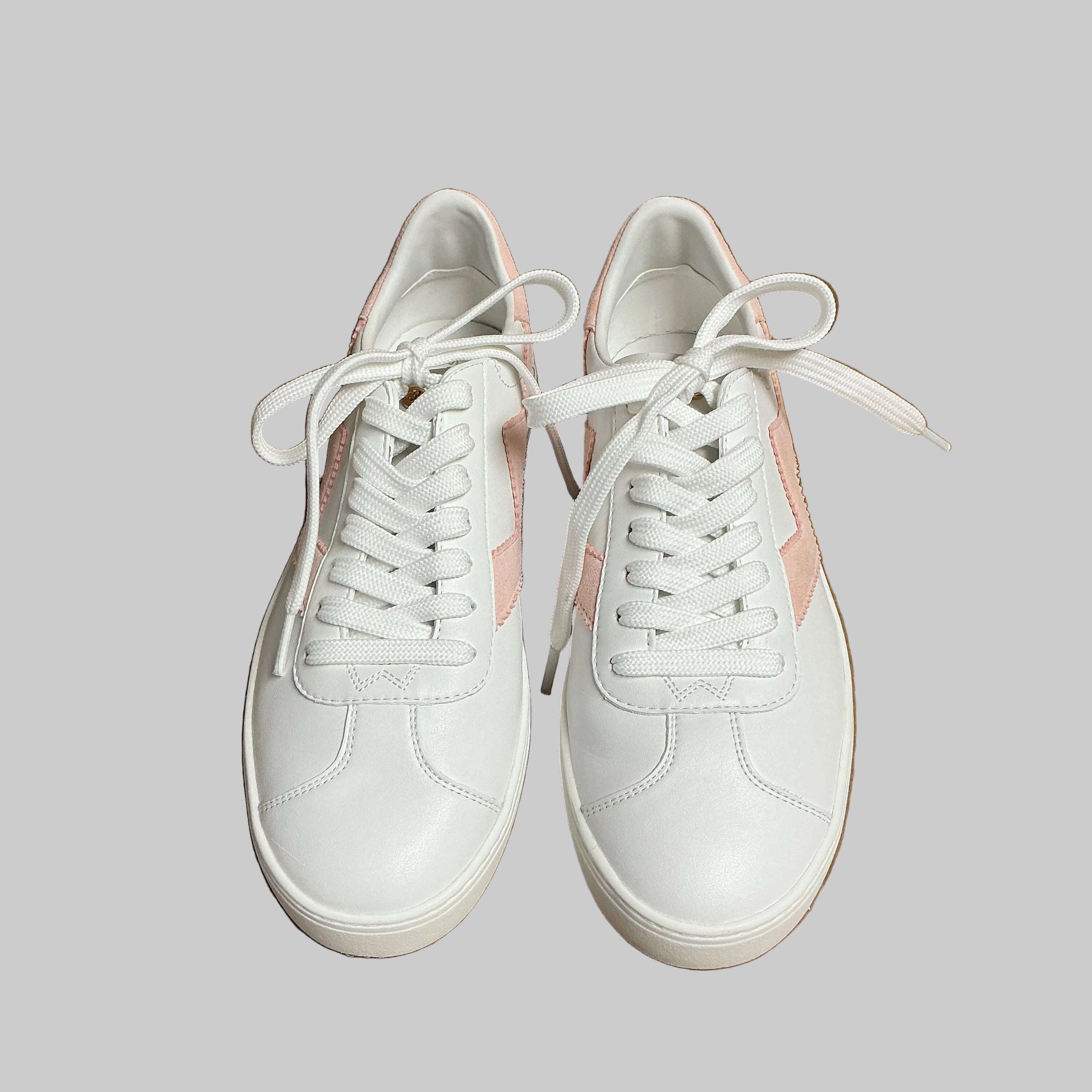 Stuart Weitzman white and pink Daryl sneakers, size 9, NEW IN BOX!