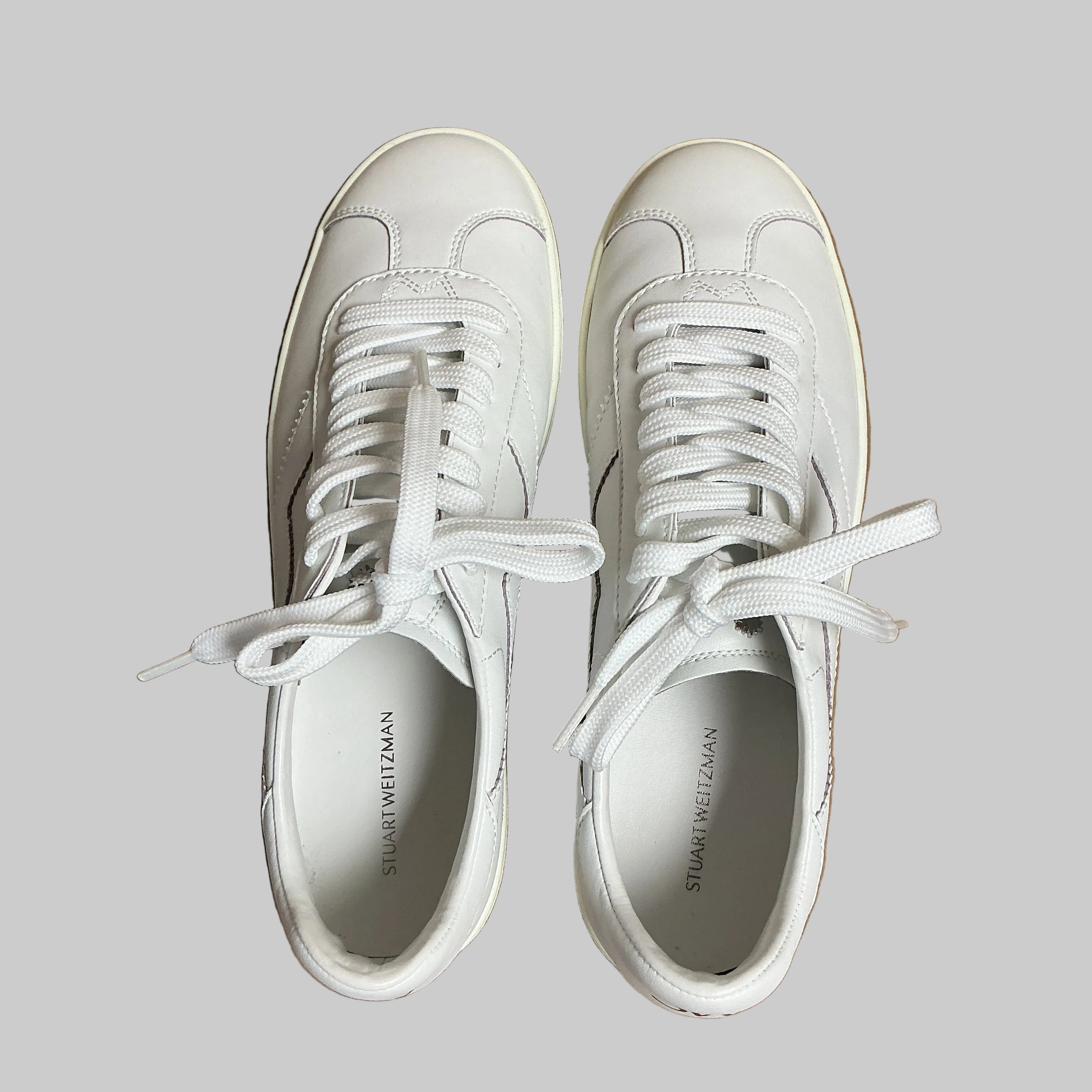 Stuart Weitzman white Daryl sneakers, size 9, LIKE NEW!