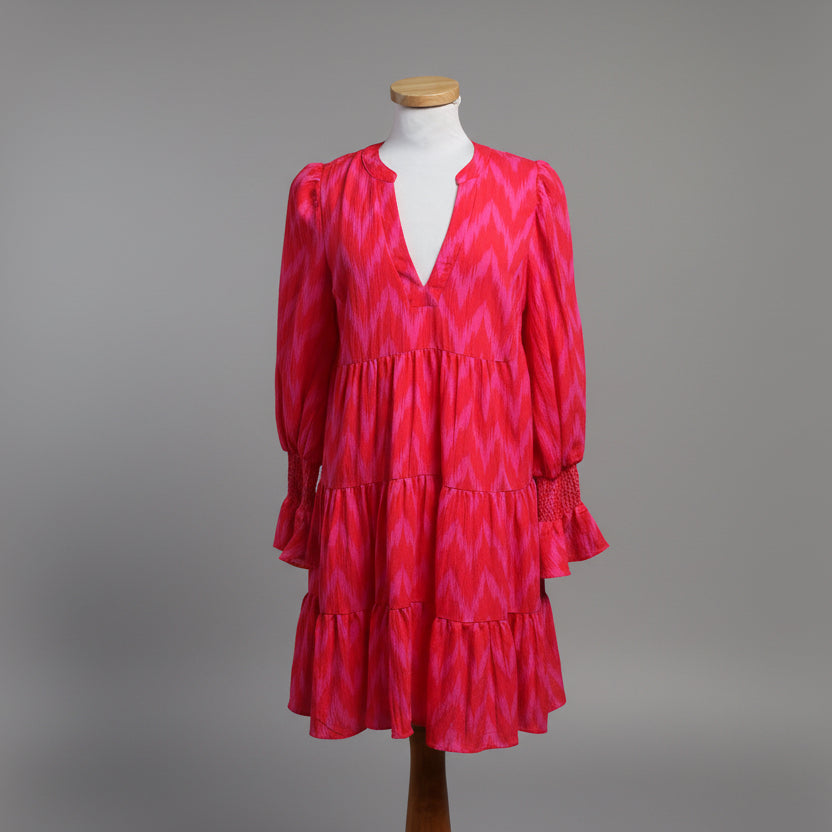 Pomander Place hot pink & red dress, size M