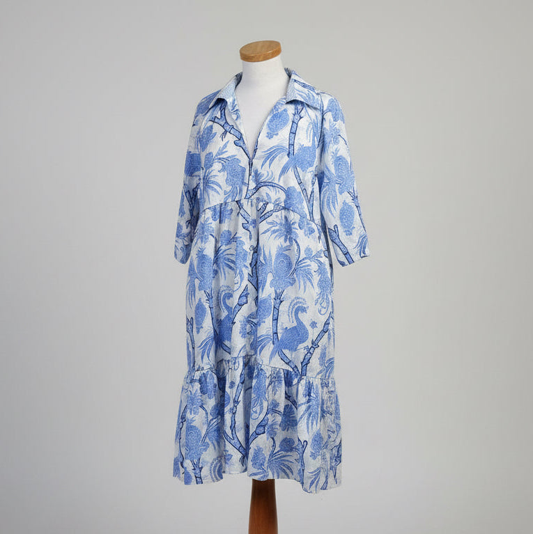 Patty Kim blue floral Rebecca dress, size L
