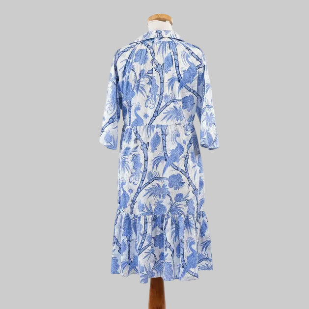 Patty Kim blue floral Rebecca dress, size L