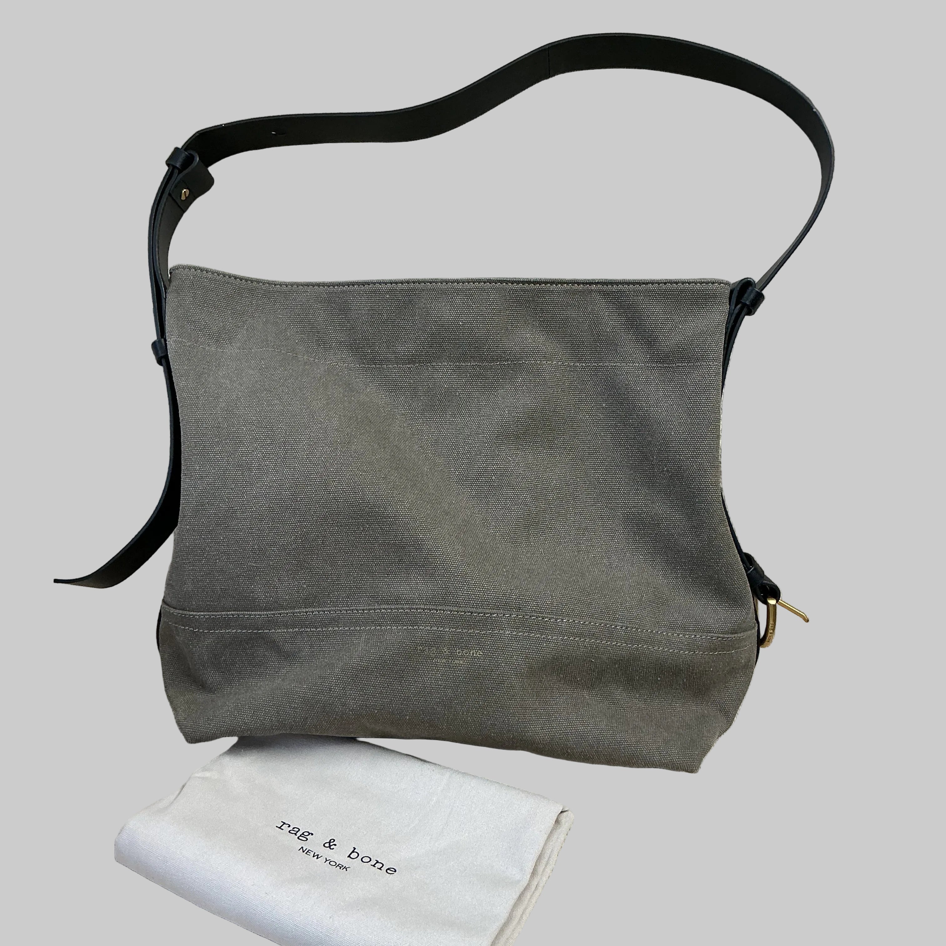 Rag and Bone brown canvas bag with leather trim, LIKE NEW!