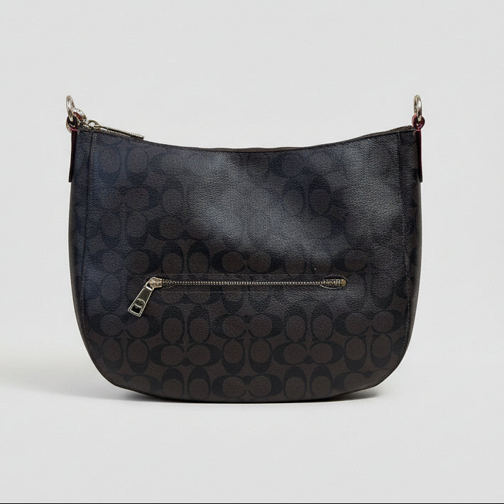 Coach brown logo Elle hobo bag