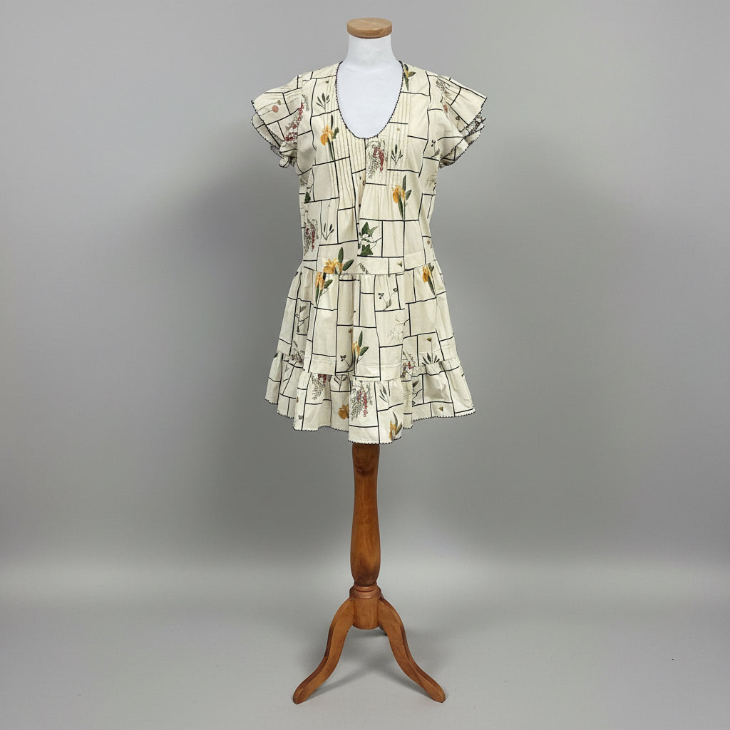 Tuckernuck cream floral Fresher Buds Nell dress, size L Tuckernuck cream floral Fresher Buds Nell dress, size L