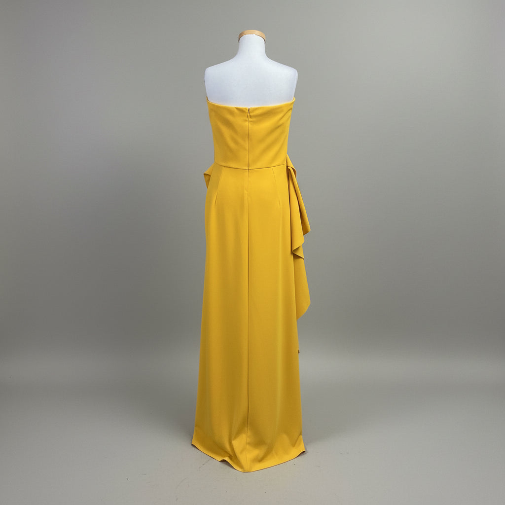Chiara Boni La Petite Robe Glicheria yellow strapless dress, size 12