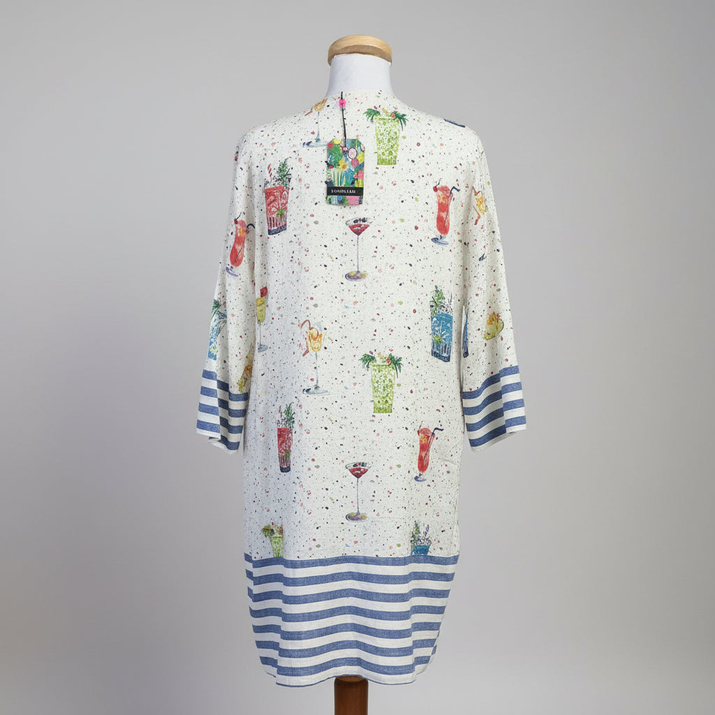 Vilagallo "Happy Hour" print dress, size L, BRAND NEW WITH TAGS!