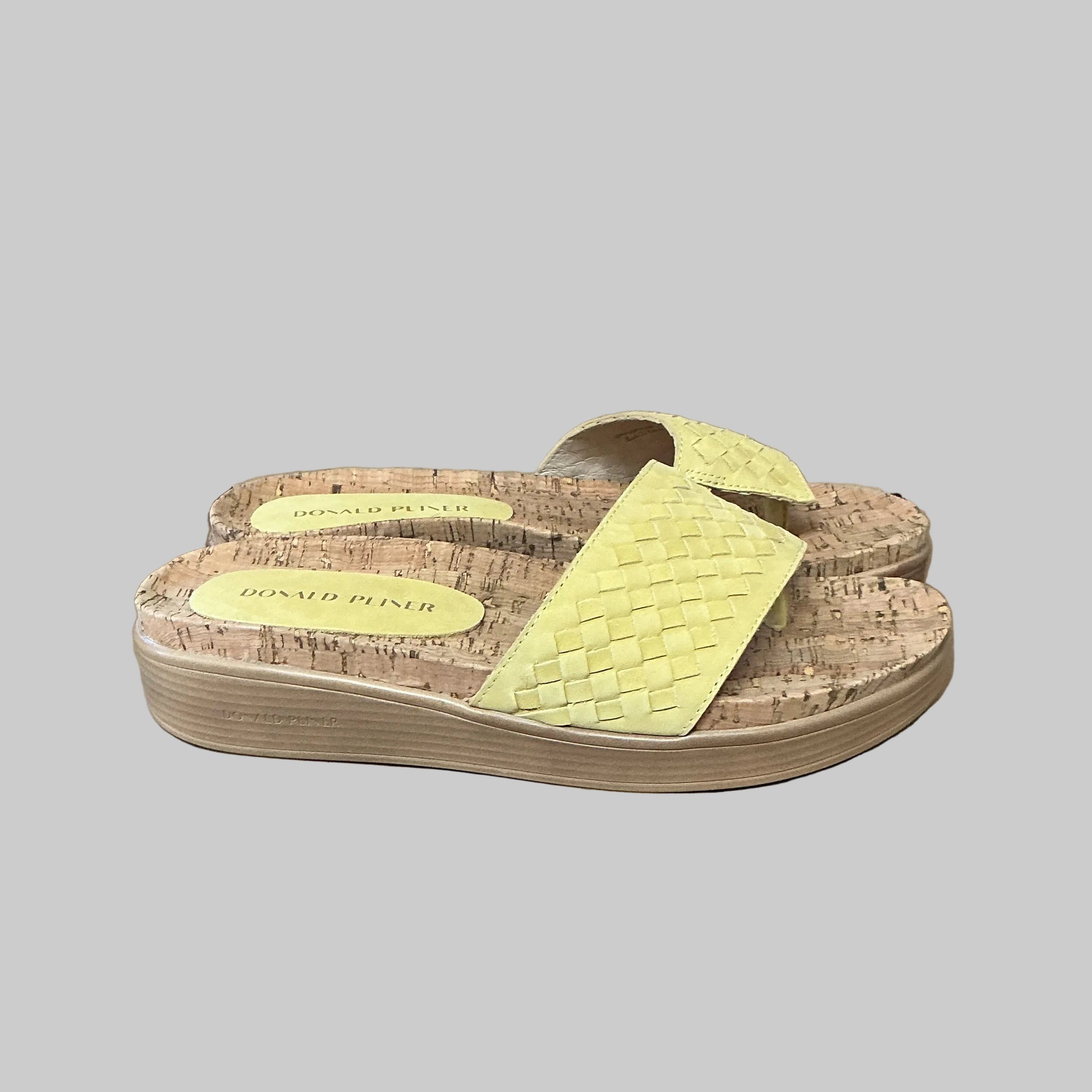 Donald J. Pliner yellow/cork sandal, Size 8.5