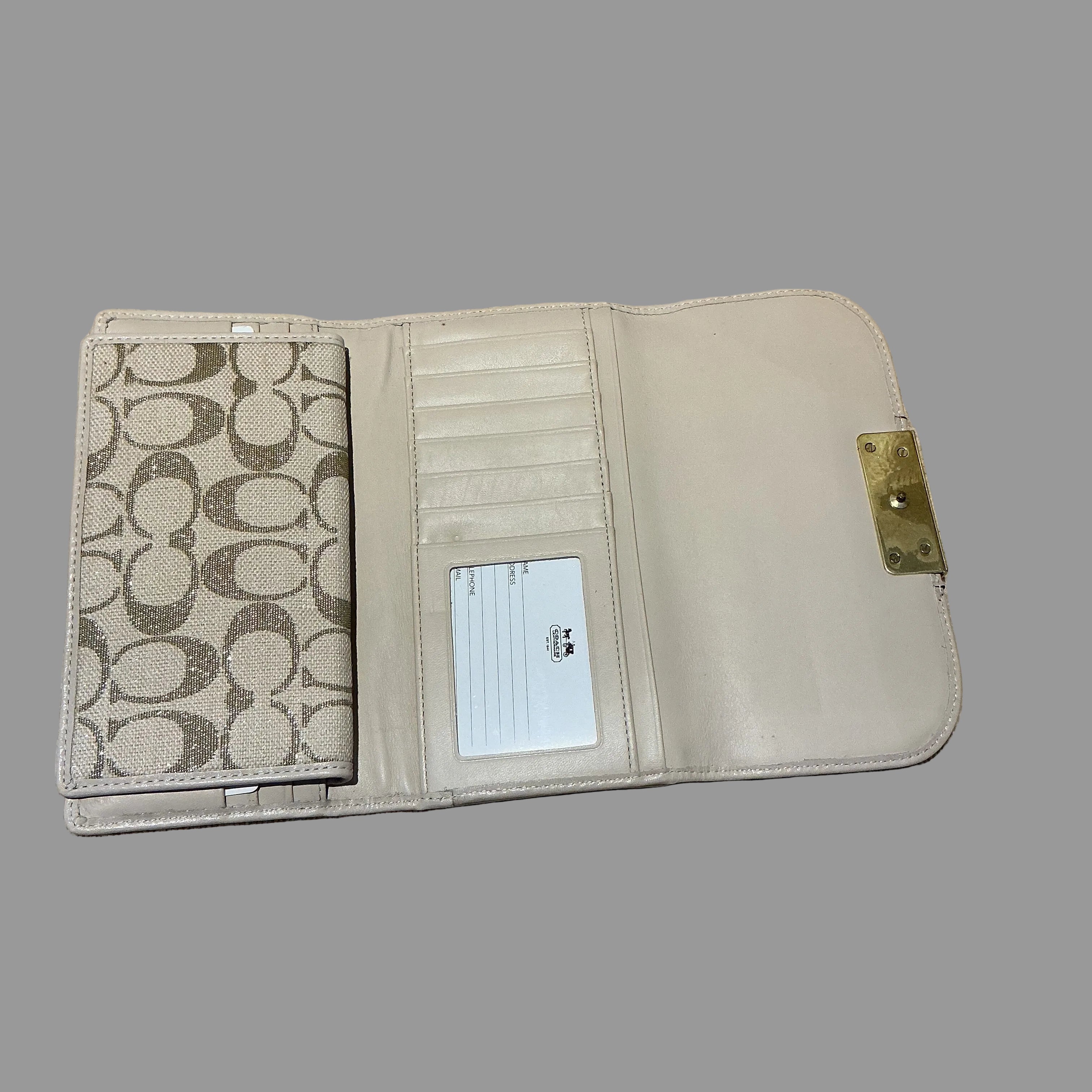Coach cream and gold logo wallet, NEW WITH TAGS!