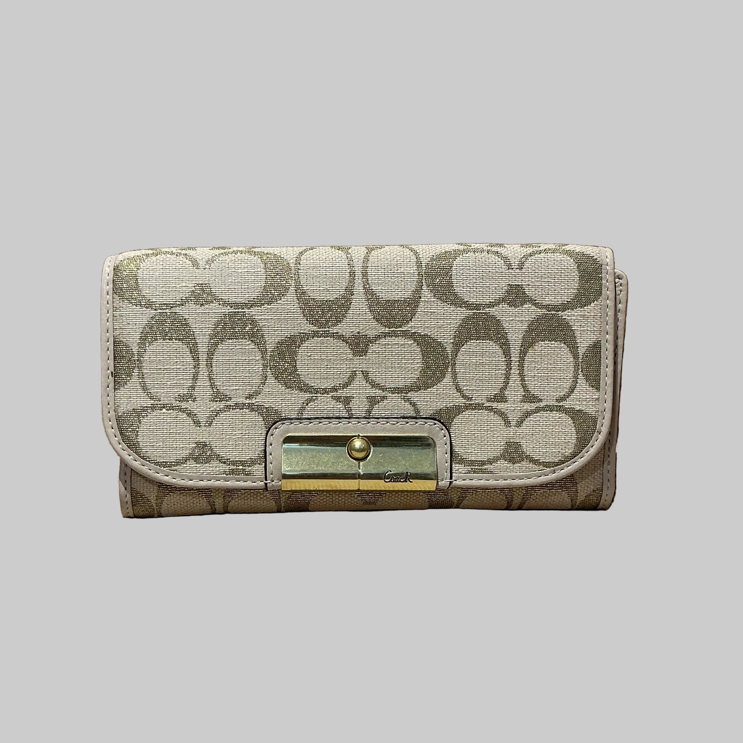 Coach cream and gold logo wallet, NEW WITH TAGS!