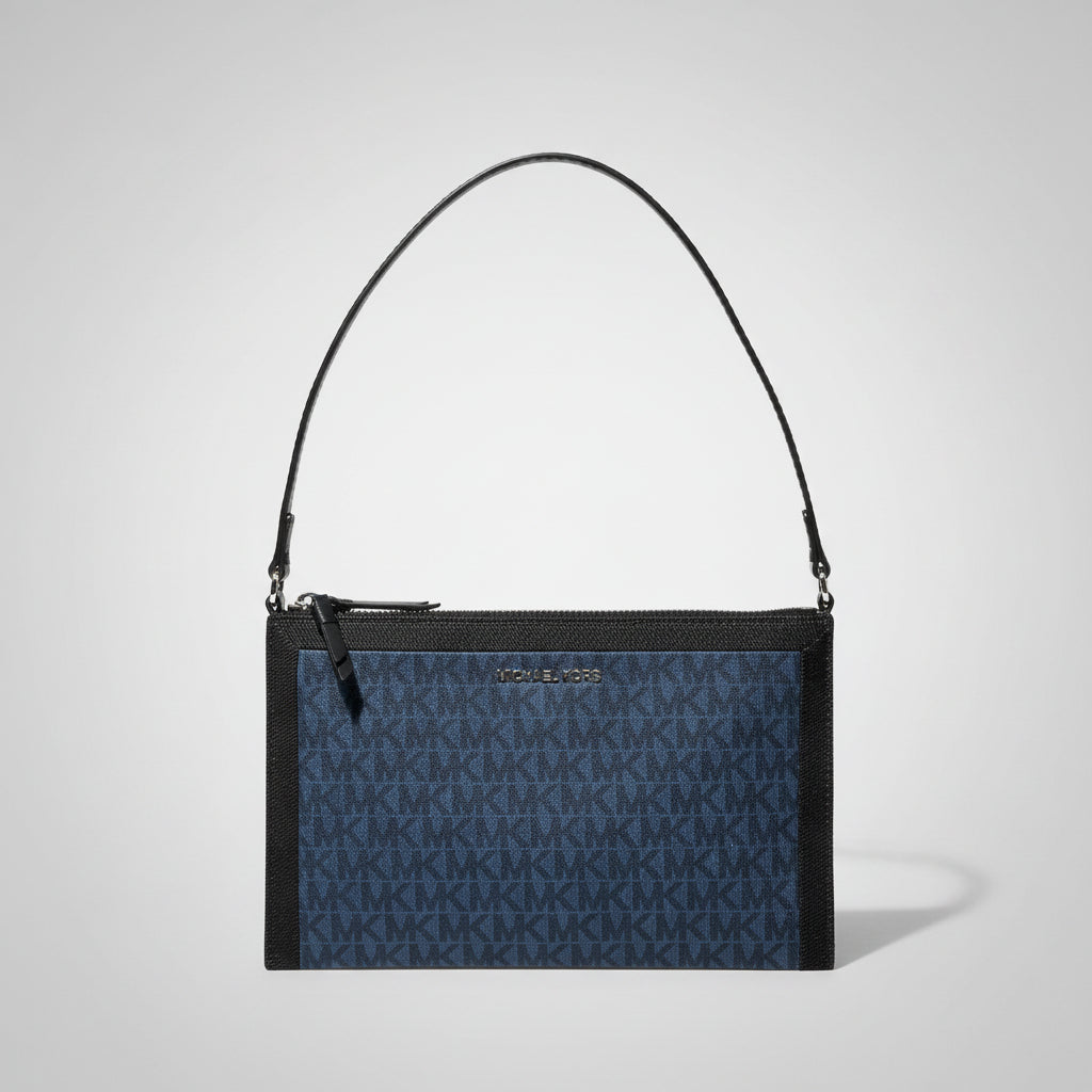 Michael Kors denim logo print wristlet, NEW WITH TAGS!