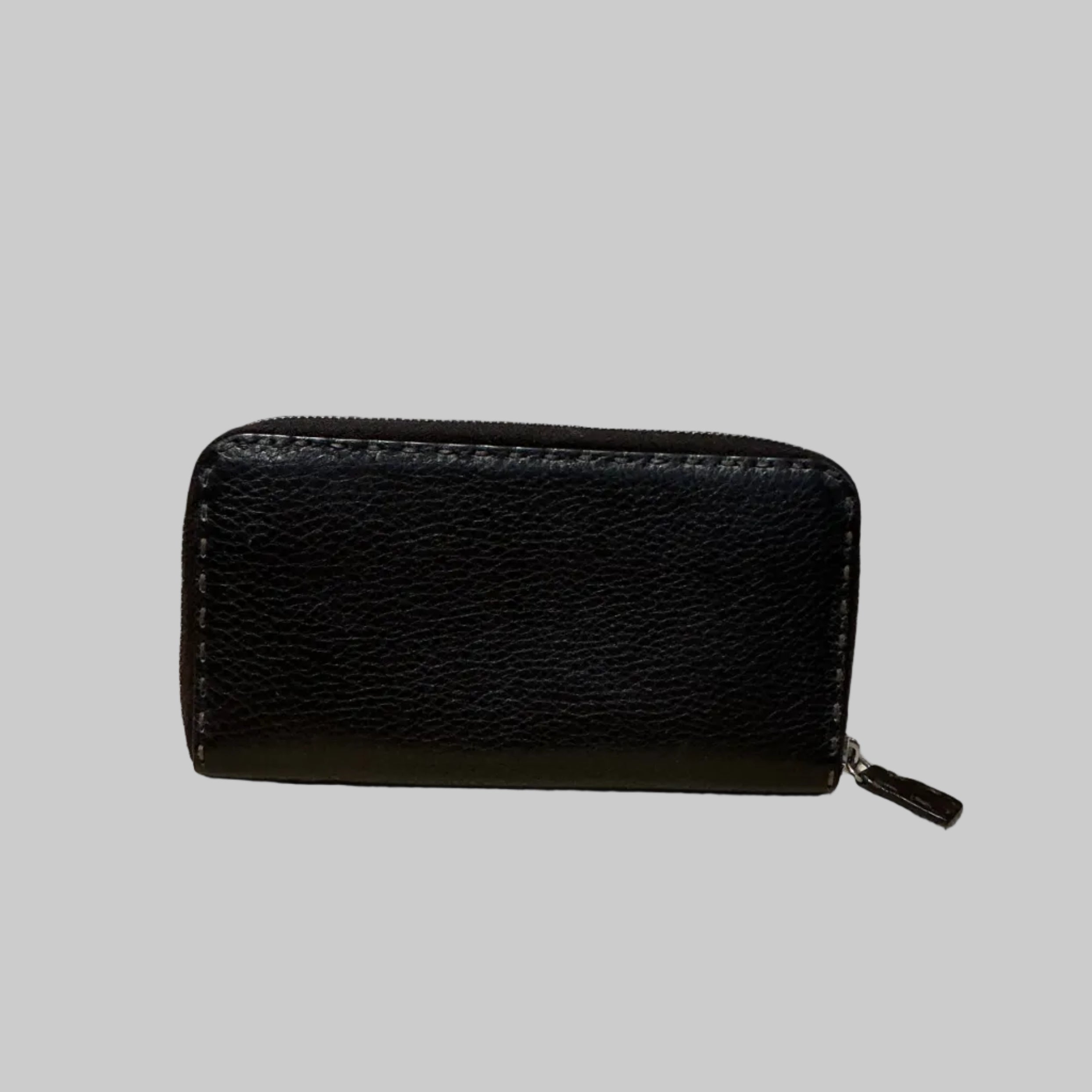 Fendi dark brown leather Zip Around wallet