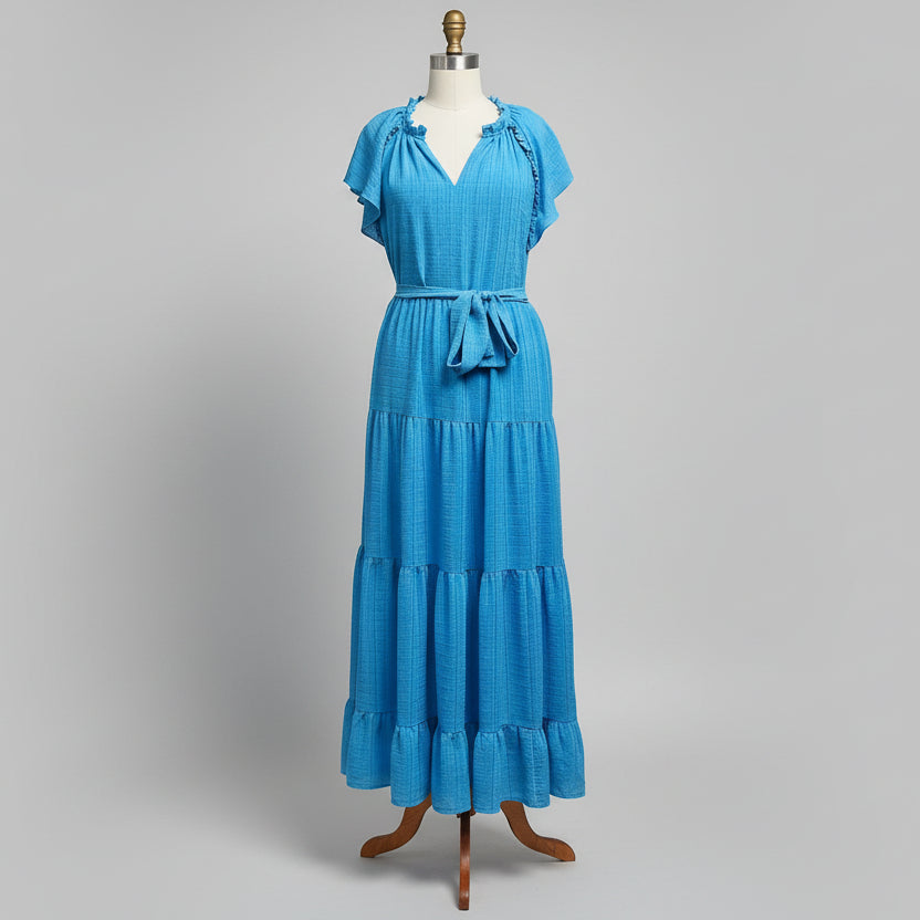 Jade turquoise tiered dress, Size S