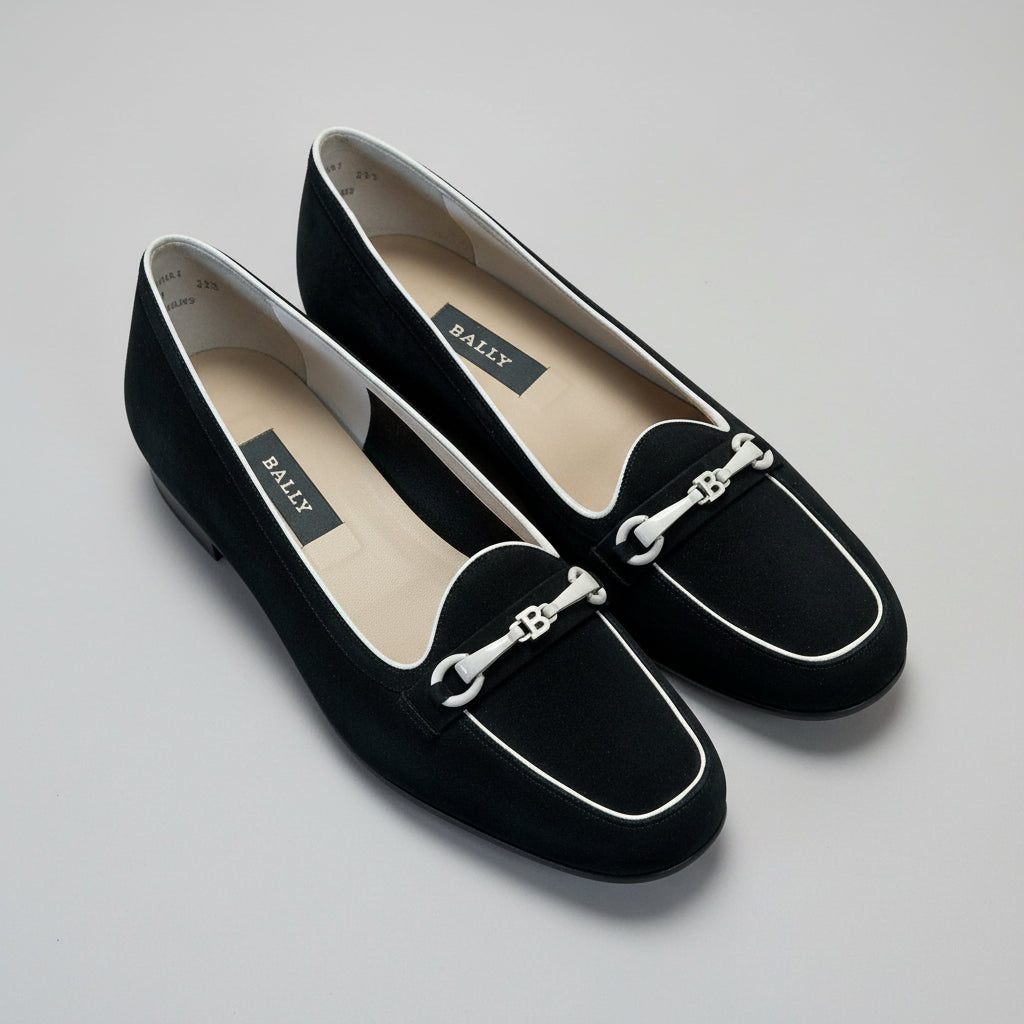 Bally black suede Charmay loafers, size 9.5