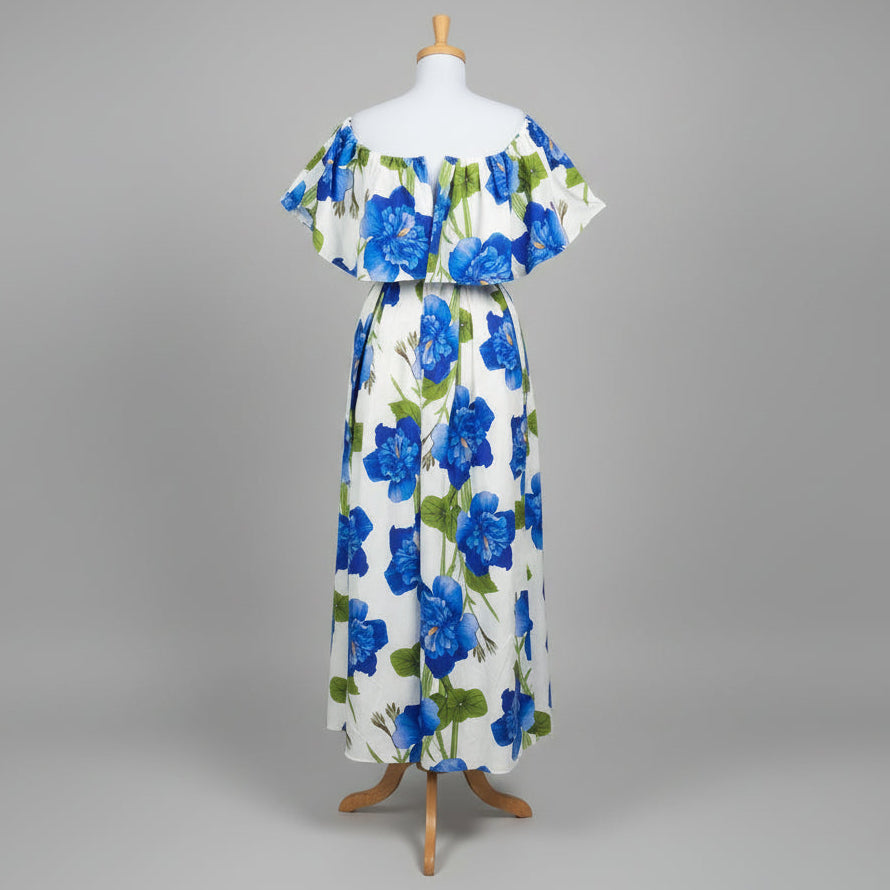 Borgo de Nor blue floral Giovanna dress, size 2