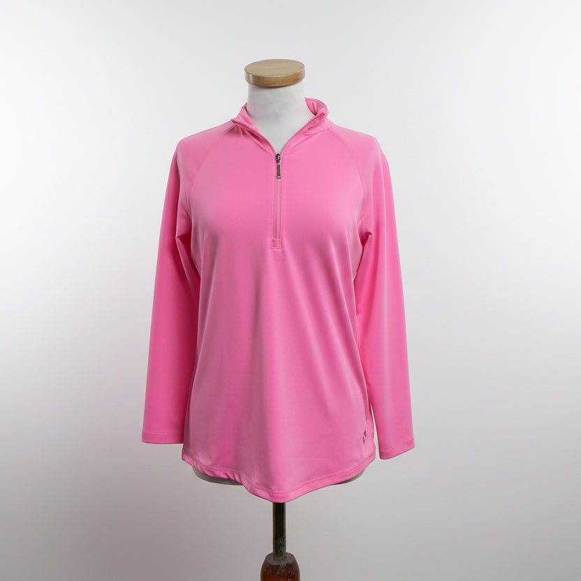 Jofit pink zip-neck top, size M