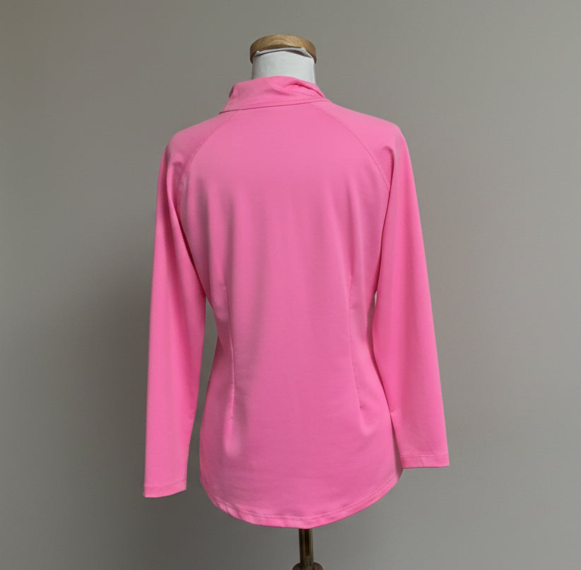 Jofit pink zip-neck top, size M