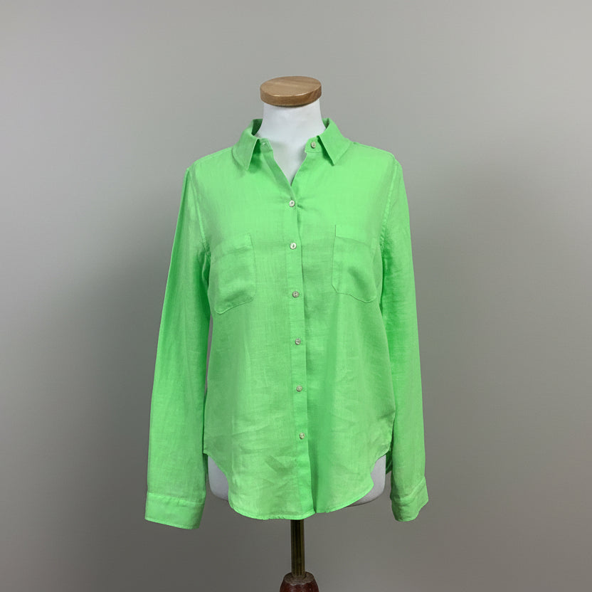 Lilly Pulitzer neon green linen blouse, size S