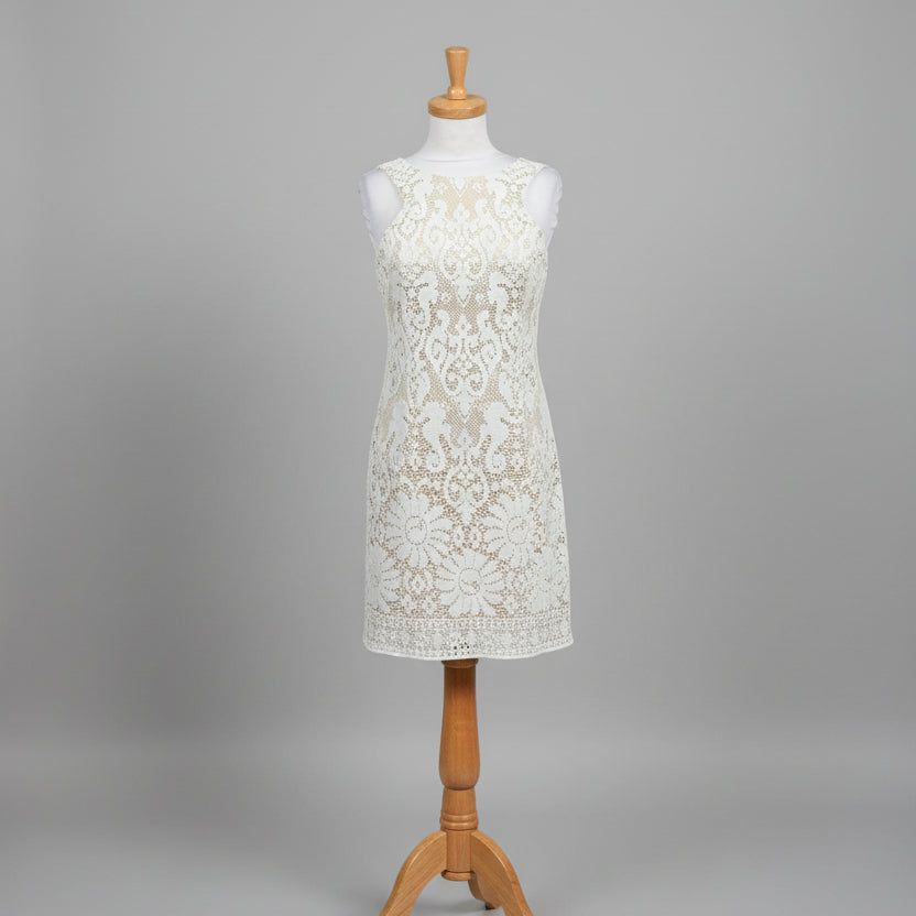 Lilly Pulitzer white and gold lace Largo dress, size 8
