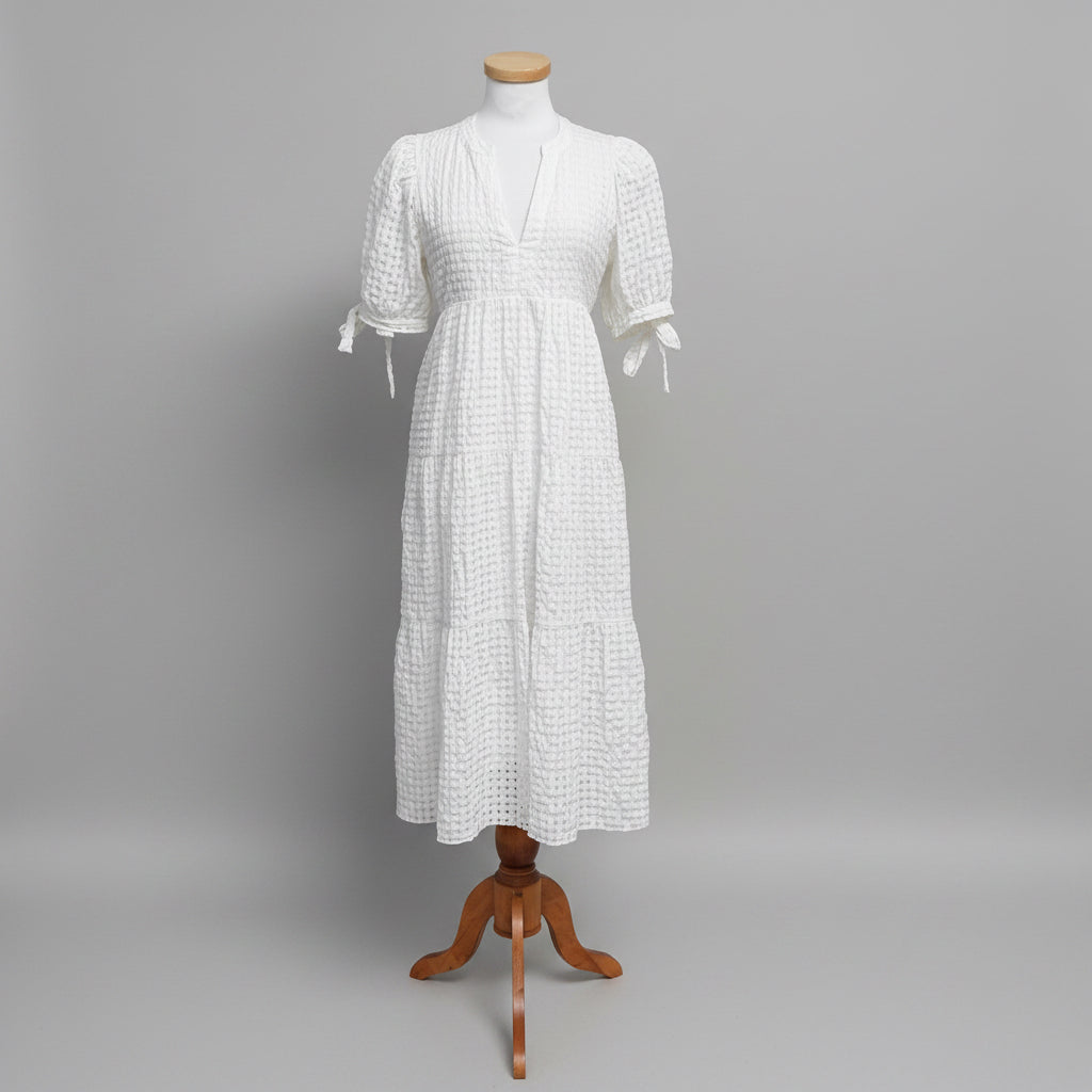 English Factory white gingham check dress, size M