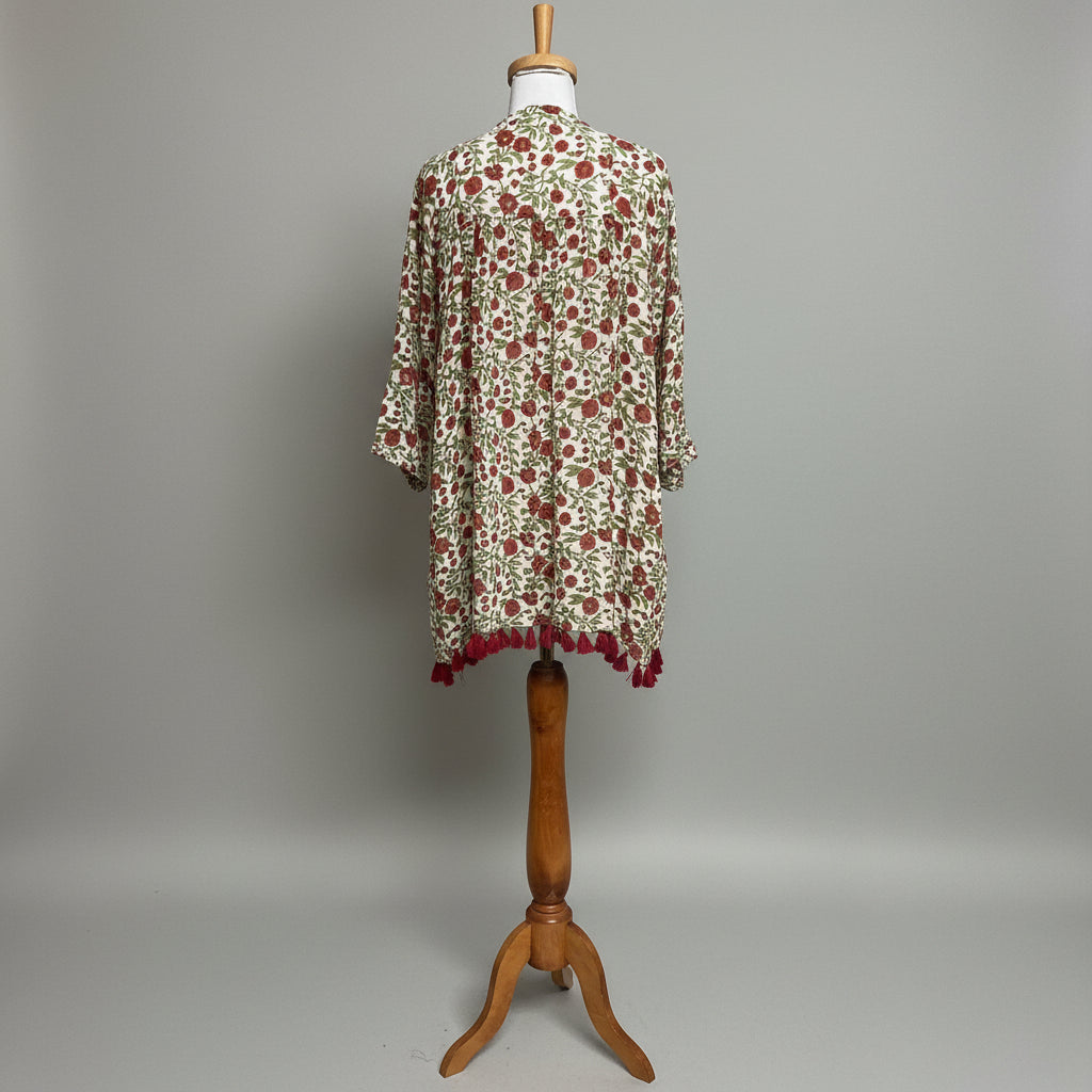 Roller Rabbit rust floral coverup, size M