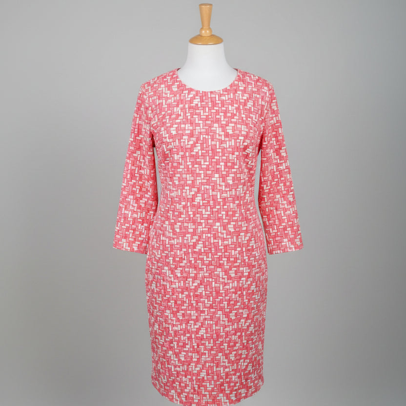 J. McLaughlin coral and white Sophia dress, size L, NEW WITH TAGS!