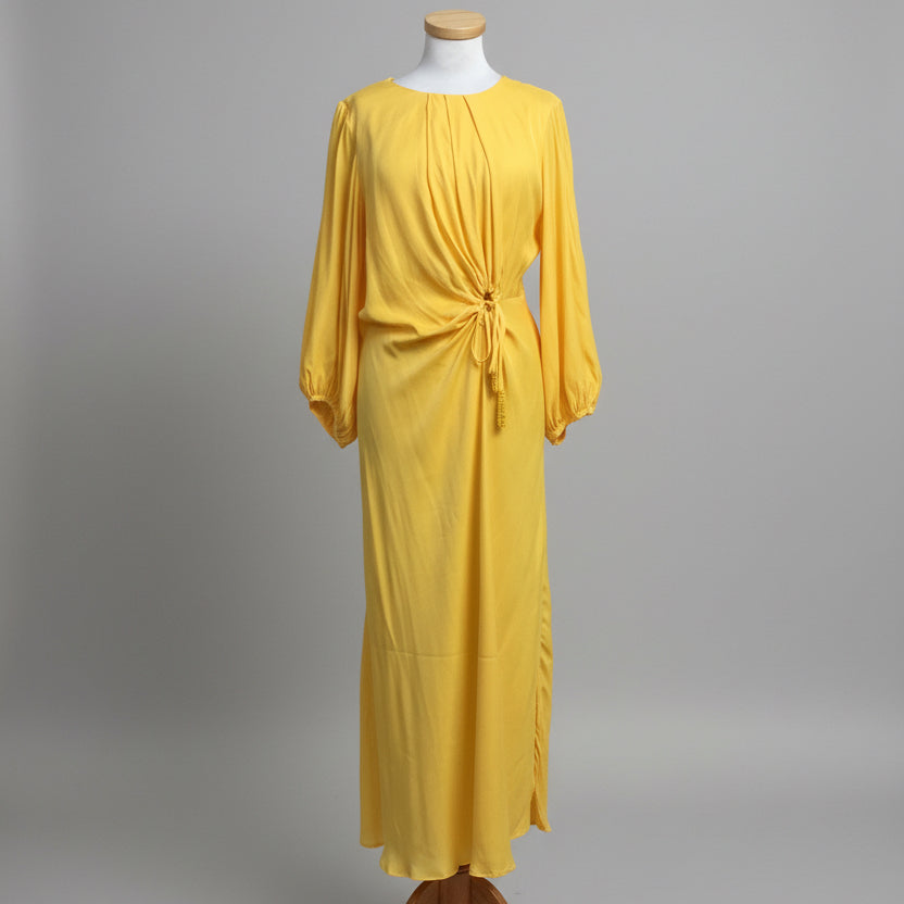 farm rio satin dress Floral-print satin maxi dress - yellow