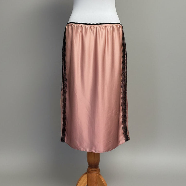 Jason Wu blush silk satin skirt with black lace, size 8, NEW WITH TAGS!