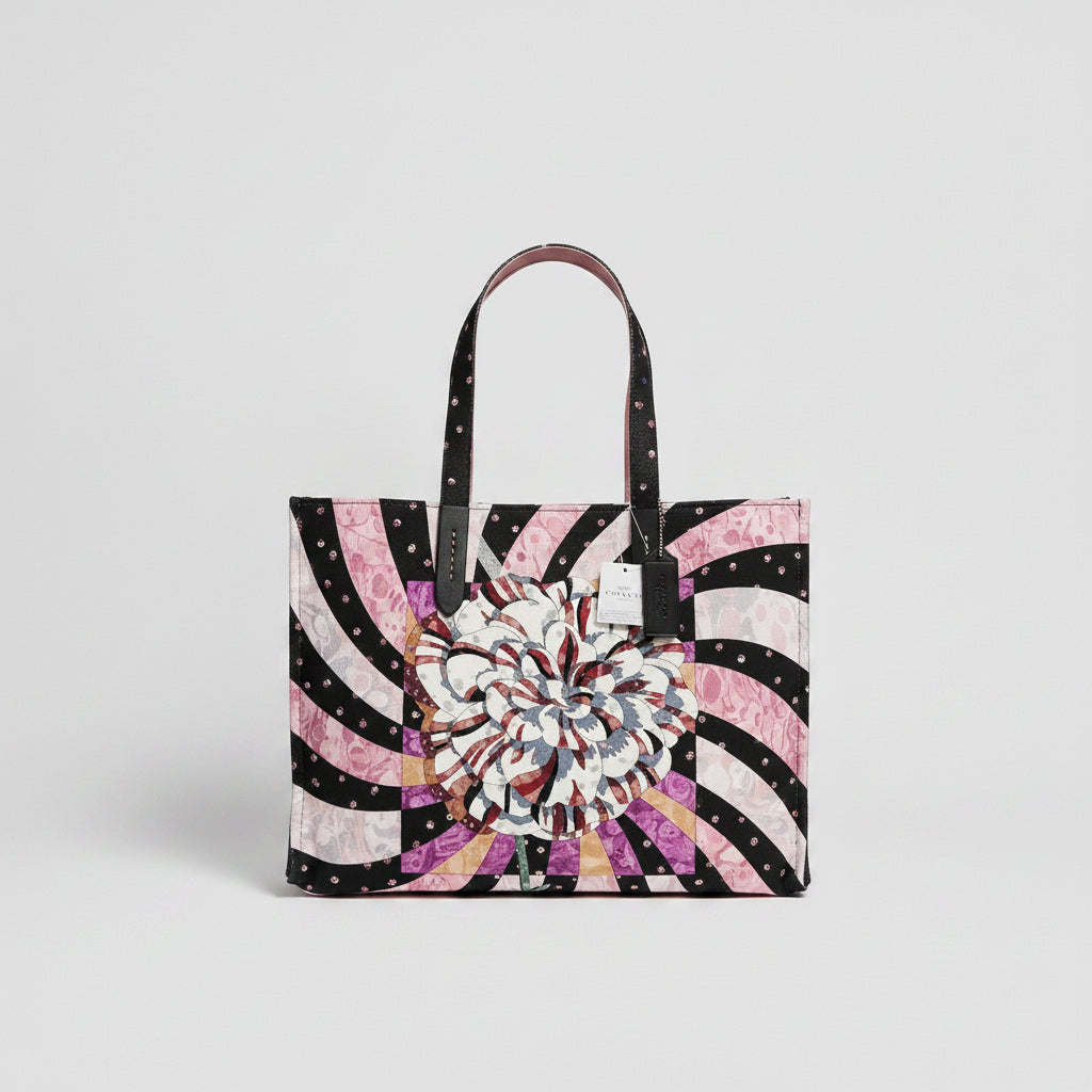 Coach black and pink print Kaffe tote, NEW WITH TAGS!