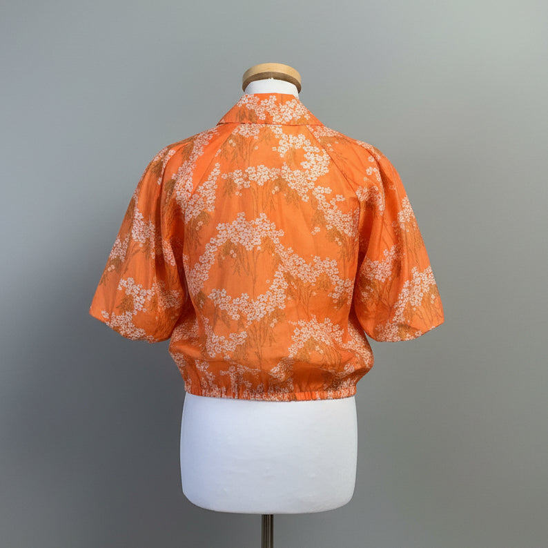 Mint Velvet orange floral blouse, size M