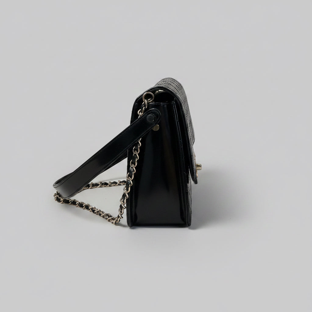 CHANEL vintage black quilted leather bag