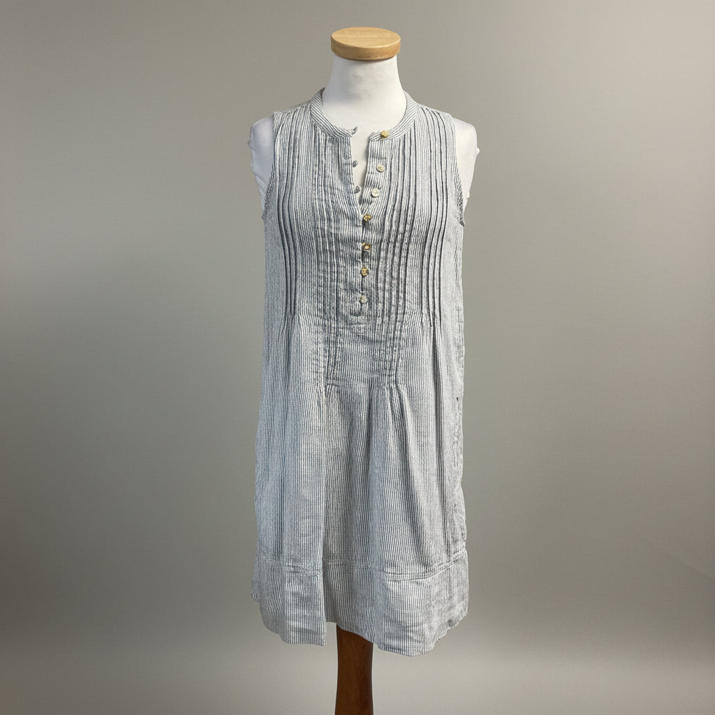 Quince light blue stripe linen dress, size XS