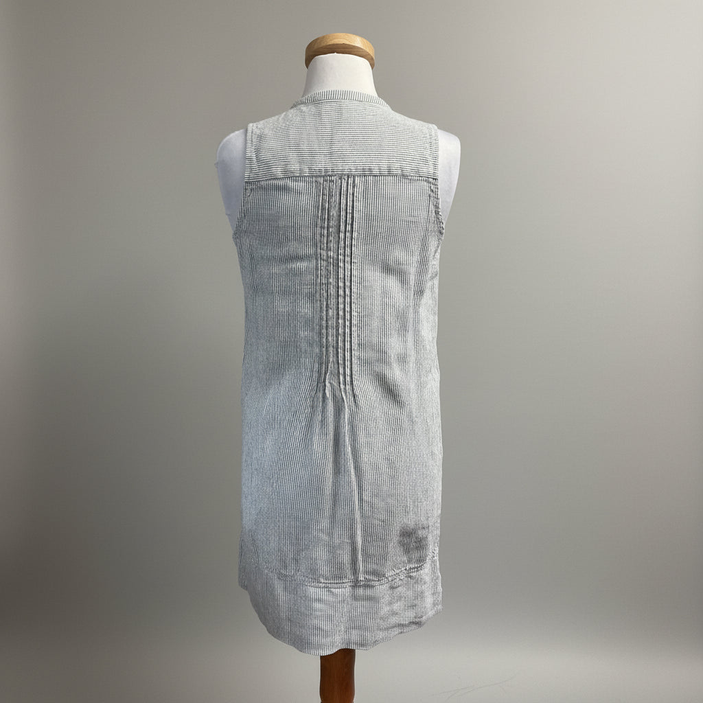 Quince light blue stripe linen dress, size XS