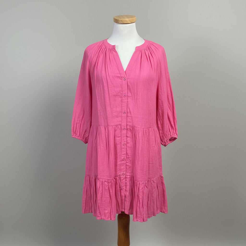 Apiece Apart pink Mitte Mini linen dress, size XS