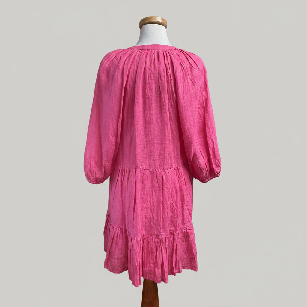 Apiece Apart pink Mitte Mini linen dress, size XS