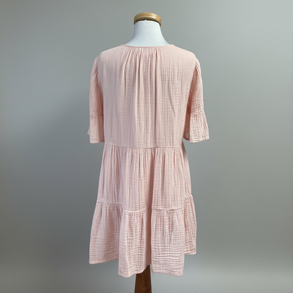 Velvet blush pink gauze dress, size XS