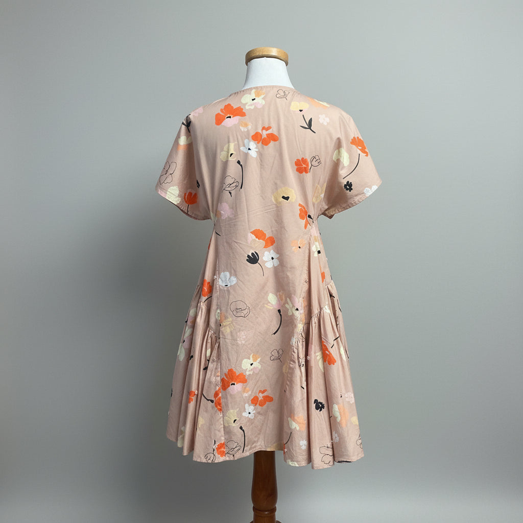 Merlette blush pink floral print Ballou dress, size XS